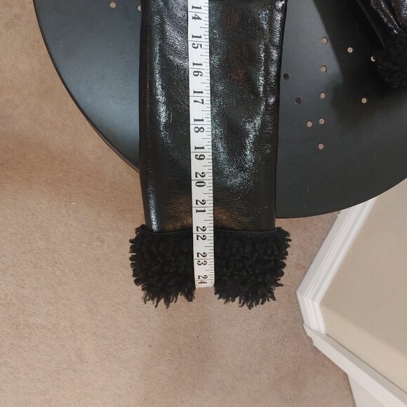 Topshop Black Faux Patent Leather Aviator Jacket - Picture 11 of 13